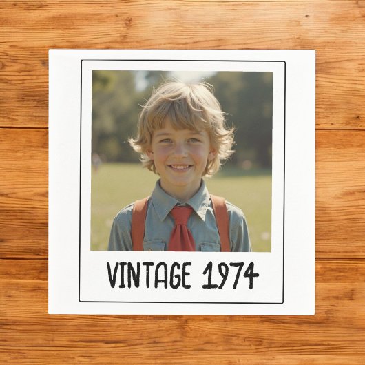 Vintager Meilenstein Geburtstag Foto Keepake Serviette