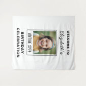 Vintager Meilenstein Geburtstag Foto Keepake Wandteppich (Vorderseite (Horizontal))