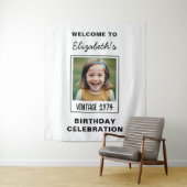 Vintager Meilenstein Geburtstag Foto Keepake Wandteppich (Beispiel)