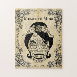 Vintager Memento-Mori-Schädel Puzzle