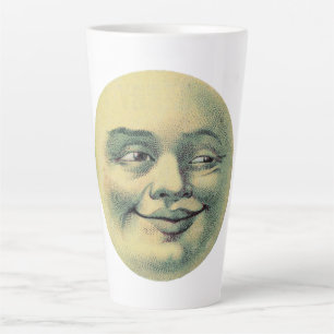 Vintager Mensch auf dem Mond Milchtasse