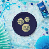 Vintager Mensch auf dem Mond Pappteller (Party)