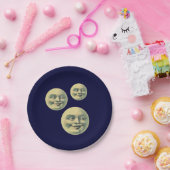 Vintager Mensch auf dem Mond Pappteller (Party)