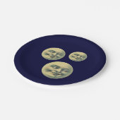 Vintager Mensch auf dem Mond Pappteller (Schrägansicht)