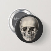 Vintager menschlicher Anatomie Schädel, Halloween- Button (Vorne & Hinten)