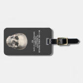 Vintager menschlicher Anatomie Schädel, Halloween- Gepäckanhänger (Vorderseite horizontal)