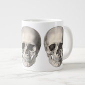 Vintager menschlicher Anatomie Schädel, Halloween- Jumbo-Tasse (Vorderseite Rechts)