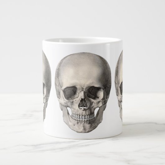 Vintager menschlicher Anatomie Schädel, Halloween- Jumbo-Tasse (Vorderseite)