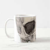Vintager menschlicher Anatomie Schädel, Halloween- Kaffeetasse (Links)