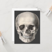 Vintager menschlicher Anatomie Schädel, Halloween- Karte (Vorderseite/Rückseite Beispiel)