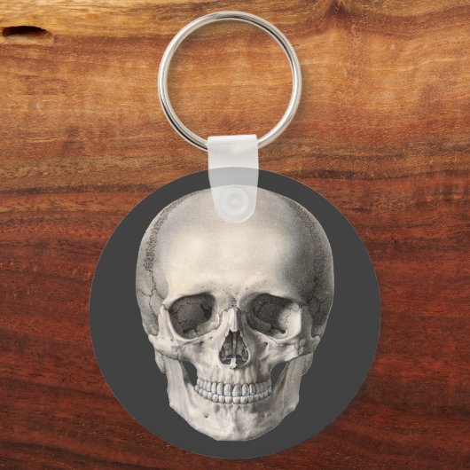 Vintager menschlicher Anatomie Schädel, Halloween- Schlüsselanhänger (Rückseite)