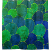 Vintager Mermaid-Scales-Duschvorhang Duschvorhang (Vorderseite)