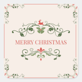VINTAGER "MERRY CHRISTMAS" SQUARE STICKER