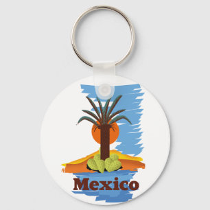 Vintager mexikanischer Palm Cartoon T - Shirt Clas Schlüsselanhänger