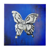 Vintager mexikanischer Silberschmetterling auf bla Fliese (Vorderseite)