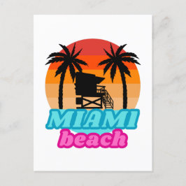 Vintager Miami Beach Florida Postkarte