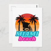 Vintager Miami Beach Florida Postkarte (Vorne/Hinten)