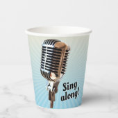 Vintager Mikrofon-Papiercup Pappbecher (Vorderseite)