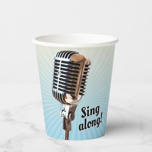 Vintager Mikrofon-Papiercup Pappbecher (Vorderseite)