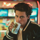 Vintager Mikrofon-Papiercup Pappbecher