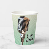 Vintager Mikrofon-Papiercup Pappbecher (Rückseite)