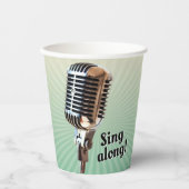Vintager Mikrofon-Papiercup Pappbecher (Vorderseite)