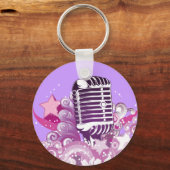 Vintager Mikrofonvektor Schlüsselanhänger (Vorderseite)