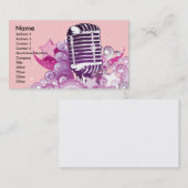 Vintager Mikrofonvektor Visitenkarte (Vorne/Hinten)