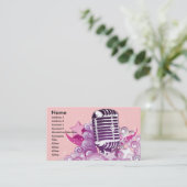 Vintager Mikrofonvektor Visitenkarte (Stehend Vorderseite)