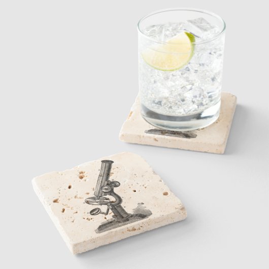 Vintager Mikroskop-Untersetzer Steinuntersetzer (Seitenansicht)