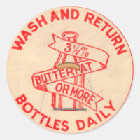 Vintager Milchflasche-Kappen-Aufkleber