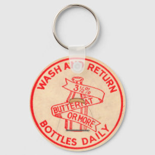 Vintager Milchflasche-Kappen-Schlüsselanhänger Schlüsselanhänger