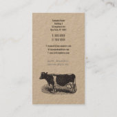 Vintager Milchkuh Bauer Butcher Business Visitenkarte (Rückseite)