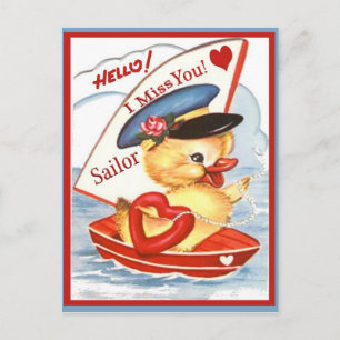 Vintager Militärhallo! Ich vermisse deine Postkart Postkarte