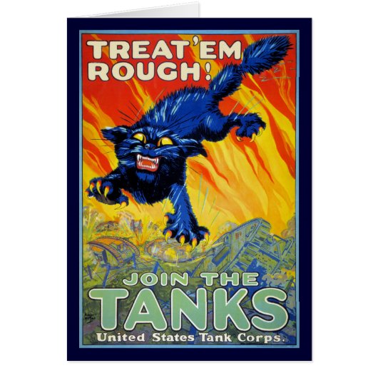 Vintager militärischer Krieg mit einer wilden Katz (Vorne)