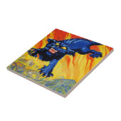 Vintager militärischer Krieg mit einer wilden Katz Fliese (Seite)