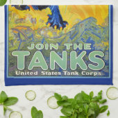 Vintager militärischer Krieg mit einer wilden Katz Geschirrtuch (Gefaltet)