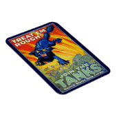 Vintager militärischer Krieg mit einer wilden Katz Magnet (Rechte Seite)