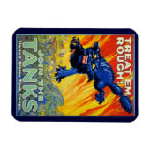 Vintager militärischer Krieg mit einer wilden Katz Magnet (Horizontal)