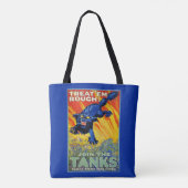 Vintager militärischer Krieg mit einer wilden Katz Tasche (Rückseite)