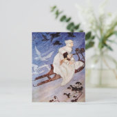 Vintager Milo Winter Die Schneekönigin Postkarte (Stehend Vorderseite)