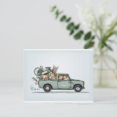 Vintager Mini-Lieferwagen Postkarte (Stehend Vorderseite)