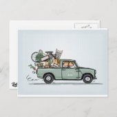 Vintager Mini-Lieferwagen Postkarte (Vorne/Hinten)