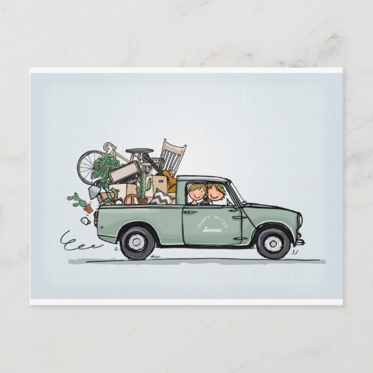 Vintager Mini-Lieferwagen Postkarte (Vorderseite)