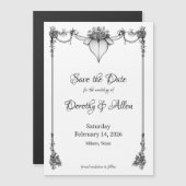 Vintager Minimalismus dünne Magnetkarte Magneteinladung (Vorne/Hinten)