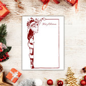 Vintager Minimalismus Weihnachten Red Santa Letter