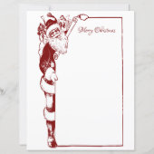 Vintager Minimalismus Weihnachten Red Santa Letter (Vorderseite)