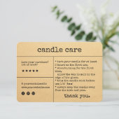 Vintager Minimalistischer Kerzenschutz Dankeschön- Dankeskarte (Stehend Vorderseite)