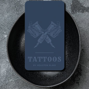Vintager Minimalistischer Monochrome Tattoo Artist Visitenkarte