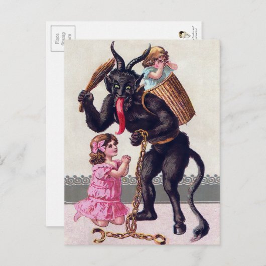 Vintager missbräuchlicher Krampus Postkarte (Vorne/Hinten)